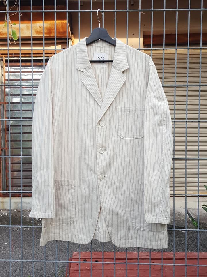Yohji Yamamoto Y's Yohji Yamamoto Pin Stripe Light Coat Jacket Size US L / EU 52-54 / 3 - 4 Thumbnail