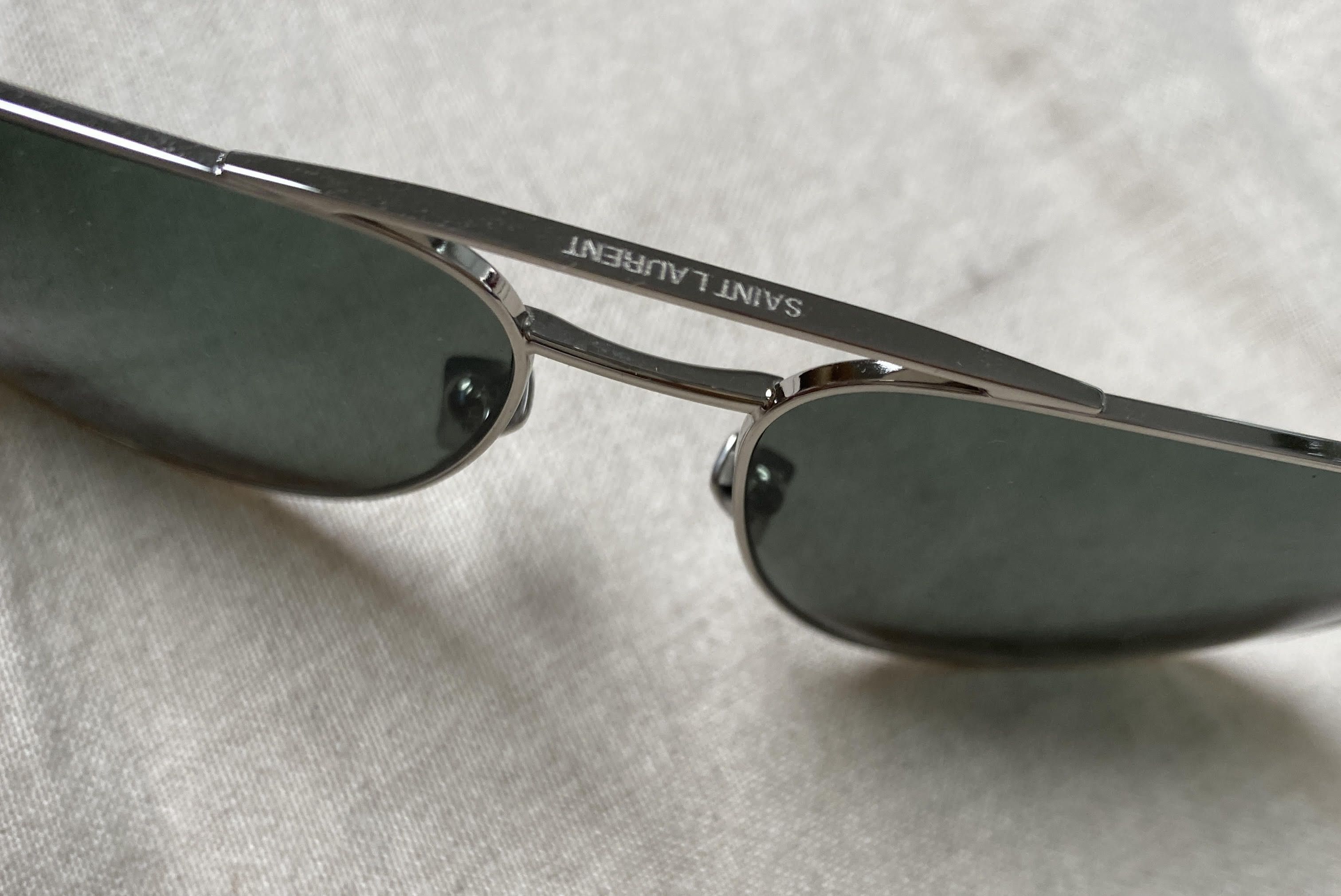 Saint Laurent Paris CLASSIC 11 013 55mm-14 140 Silver / Green Sunglasses Size ONE SIZE - 2 Thumbnail
