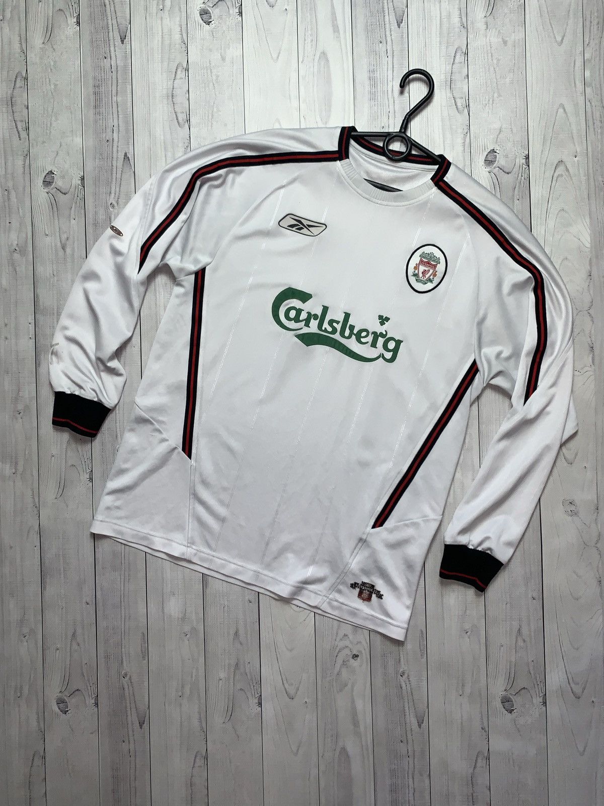 Vintage Liverpool soccer jersey long sleeve away rare S