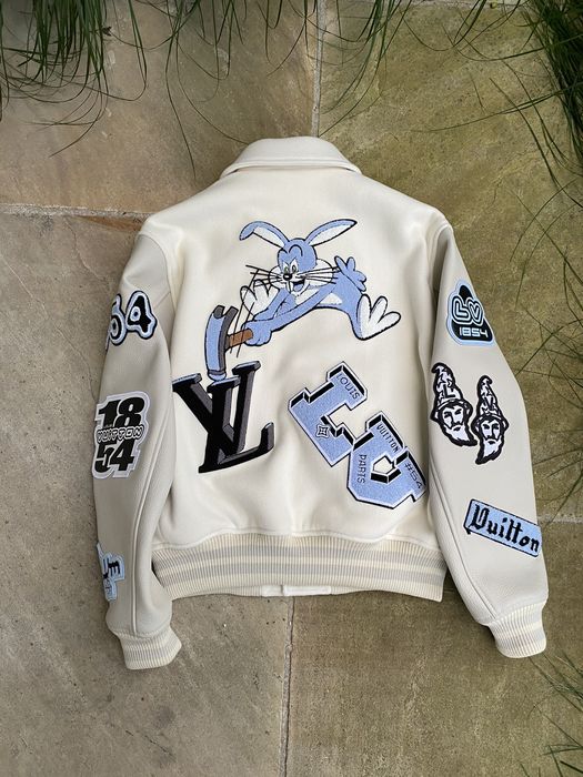 Louis Vuitton White & Blue Bunny Varsity Jacket