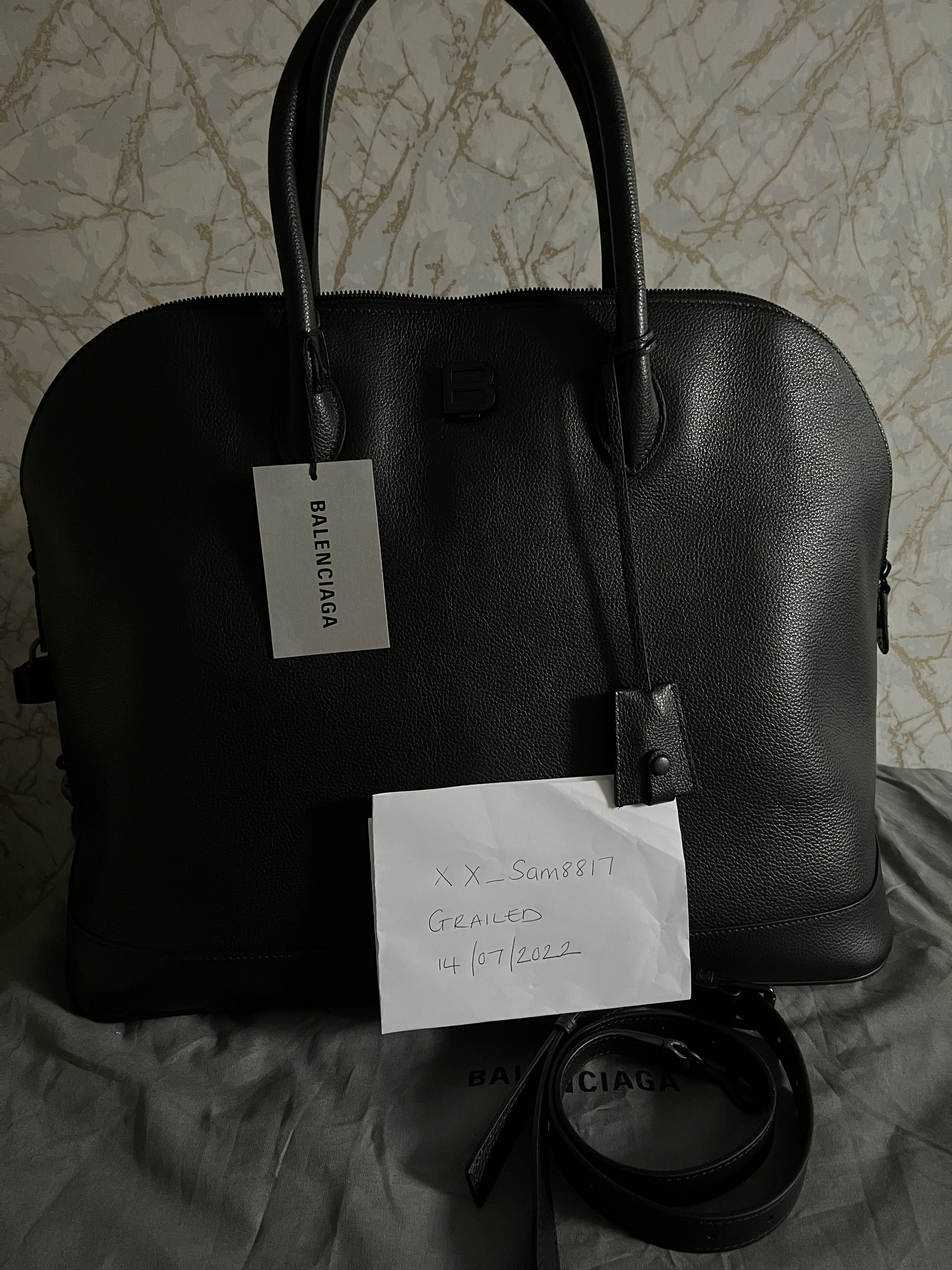 Balenciaga Logo Projector Large Handbag in Black