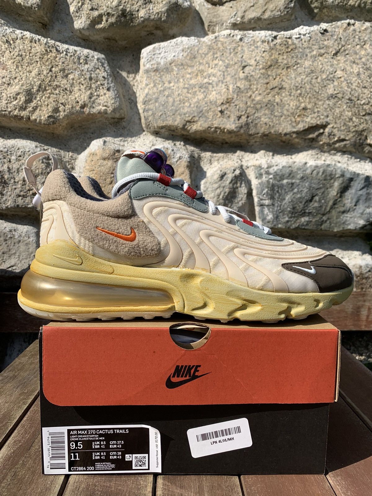 Nike × Travis Scott Air Max 270 React ENG Cactus Trails Size US 9.5 / EU 42-43 - 12 Thumbnail