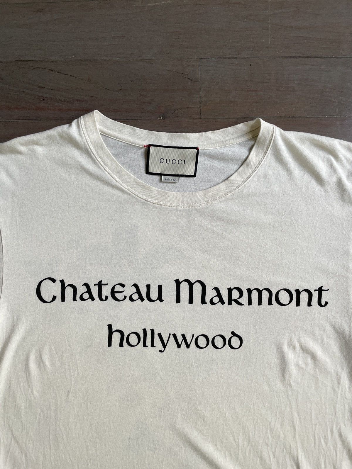 Gucci Cotton Chateau Marmont Logo T-shirt in Black Red (Black) for Men