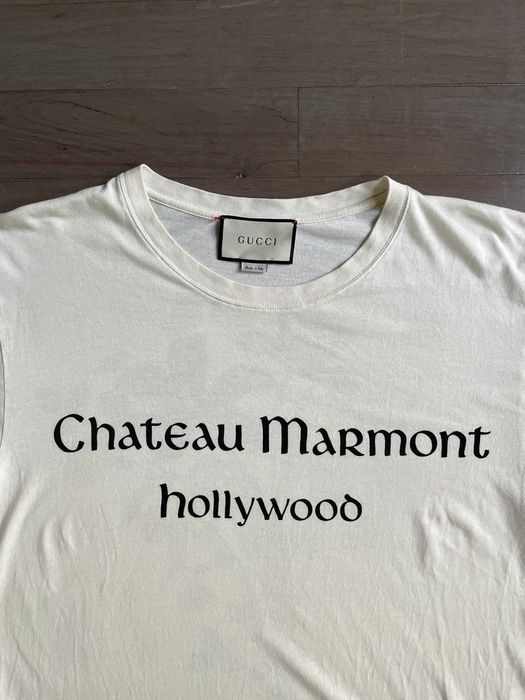 T-shirt Nera Chateau Marmont Hollywood Hotel - Stampa Iconica, Gildan 5000, Taglie Forti S-5XL