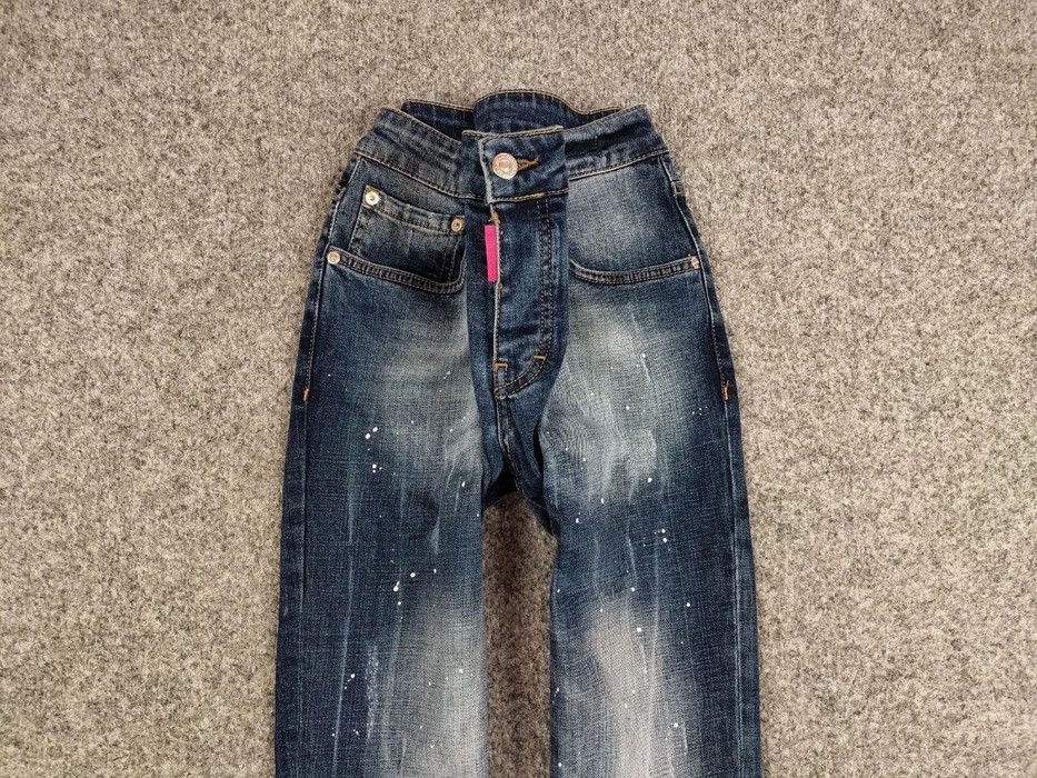 Japanese Brand Designer My Brand Slim Jeans Distressed Paint Blue Denim Size US 33 - 3 Thumbnail