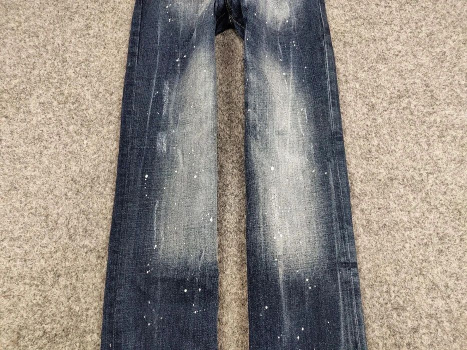 Japanese Brand Designer My Brand Slim Jeans Distressed Paint Blue Denim Size US 33 - 4 Thumbnail