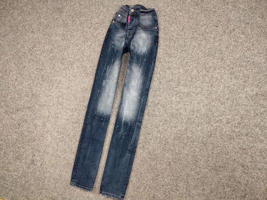 Japanese Brand Designer My Brand Slim Jeans Distressed Paint Blue Denim Size US 33 - 2 Thumbnail