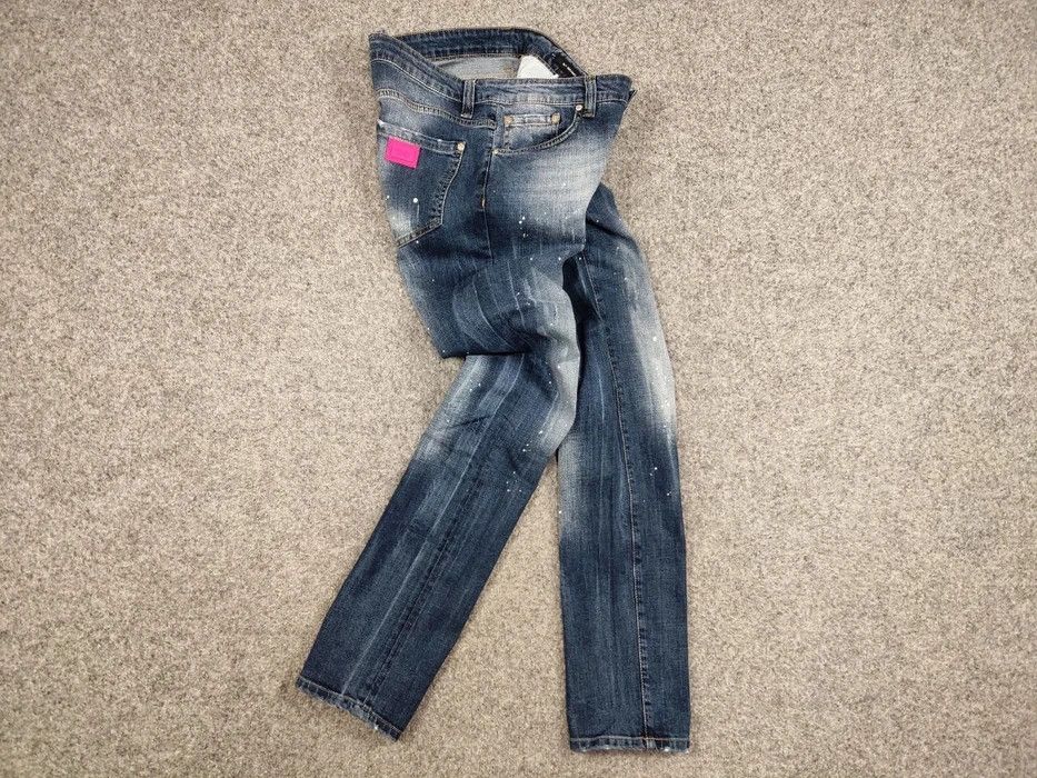 Japanese Brand Designer My Brand Slim Jeans Distressed Paint Blue Denim Size US 33 - 8 Thumbnail