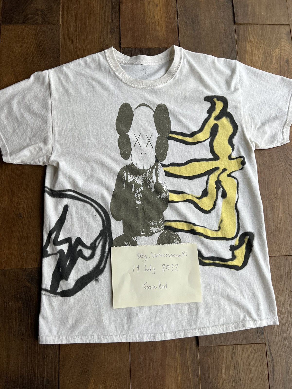 Travis Scott Kaws X Travis Scott white tee | Grailed