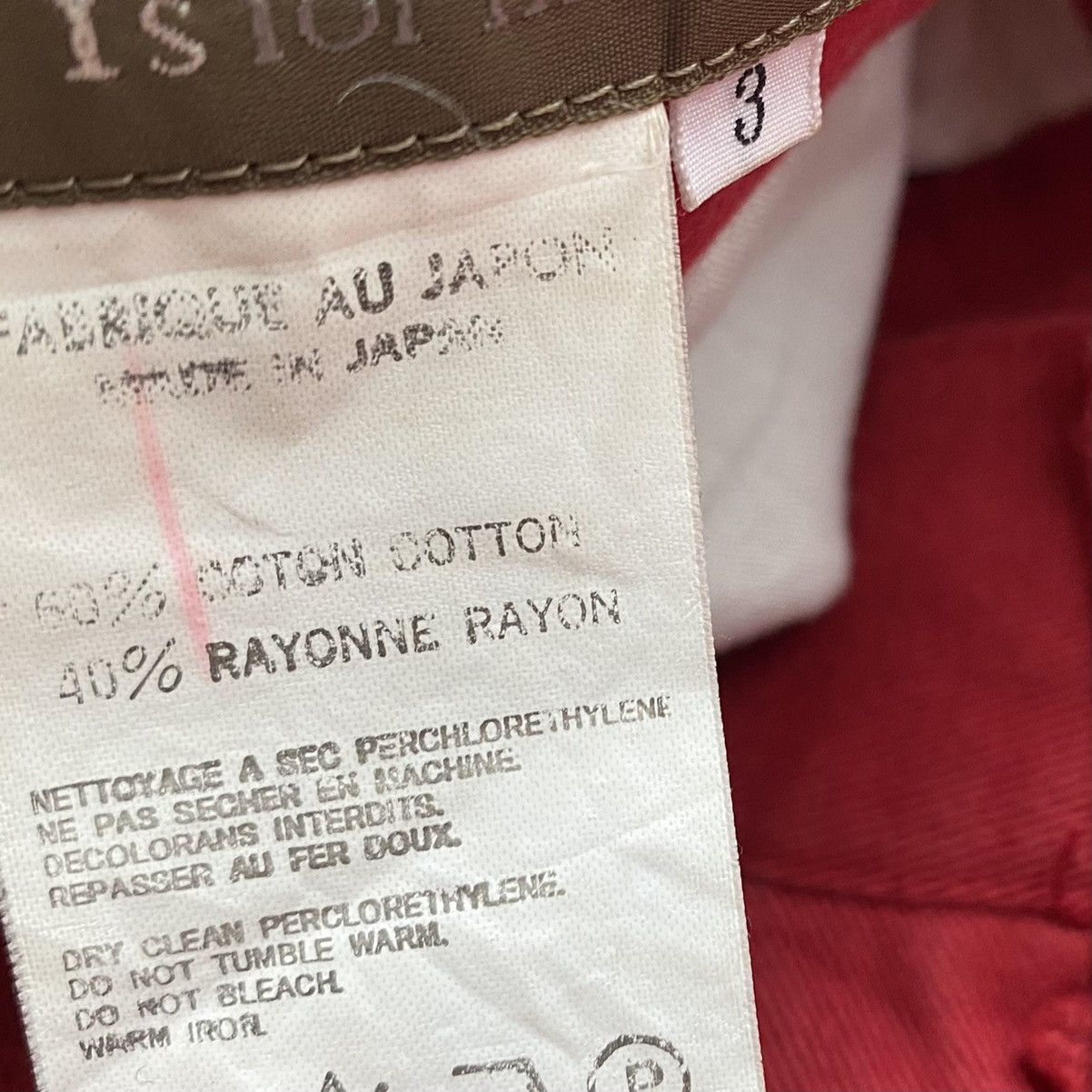 Yohji Yamamoto Y’s for men cotton/rayon red pants Size US 32 / EU 48 - 3 Thumbnail