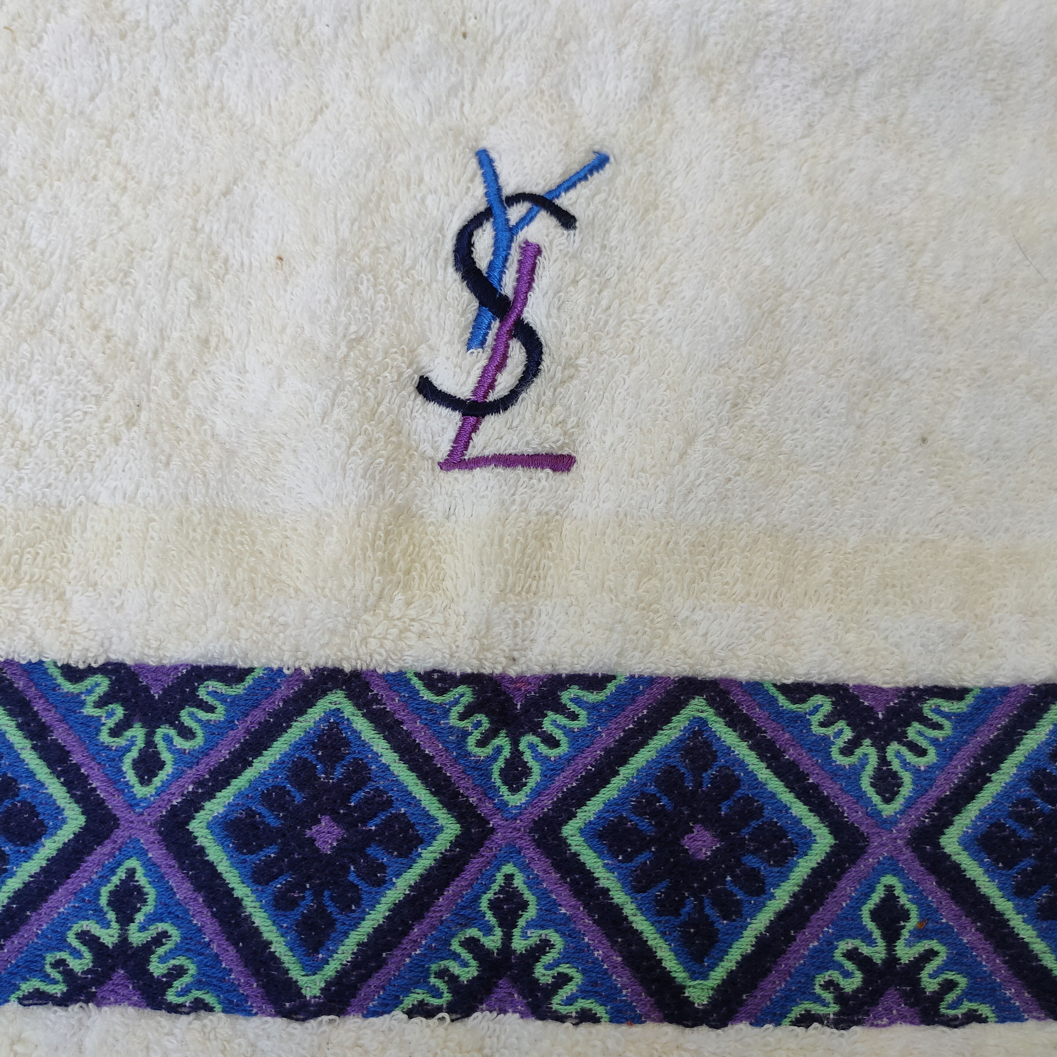 Vintage Vintage YSL YVES SAINT LAURENT Towel Body White Bath Size ONE SIZE - 2 Thumbnail