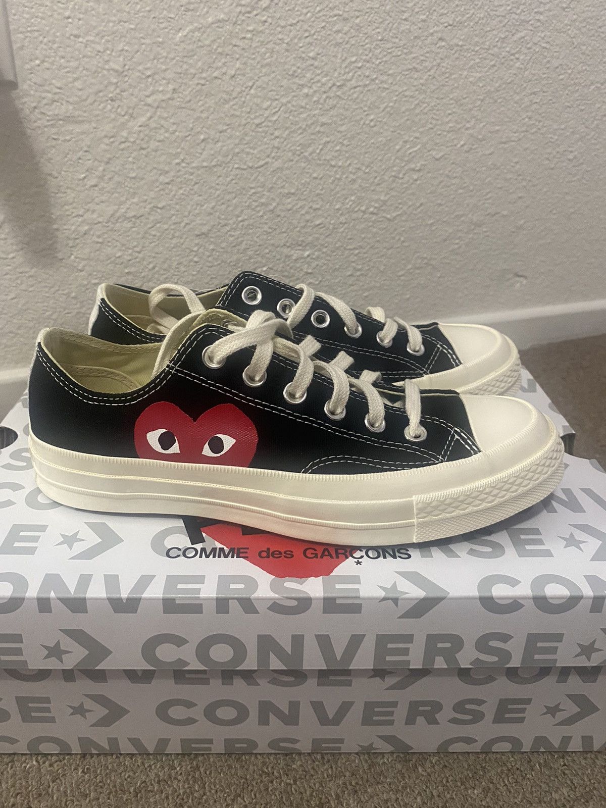 Converse Comme des Garcons Play x Chuck 70 Low Black White Grailed