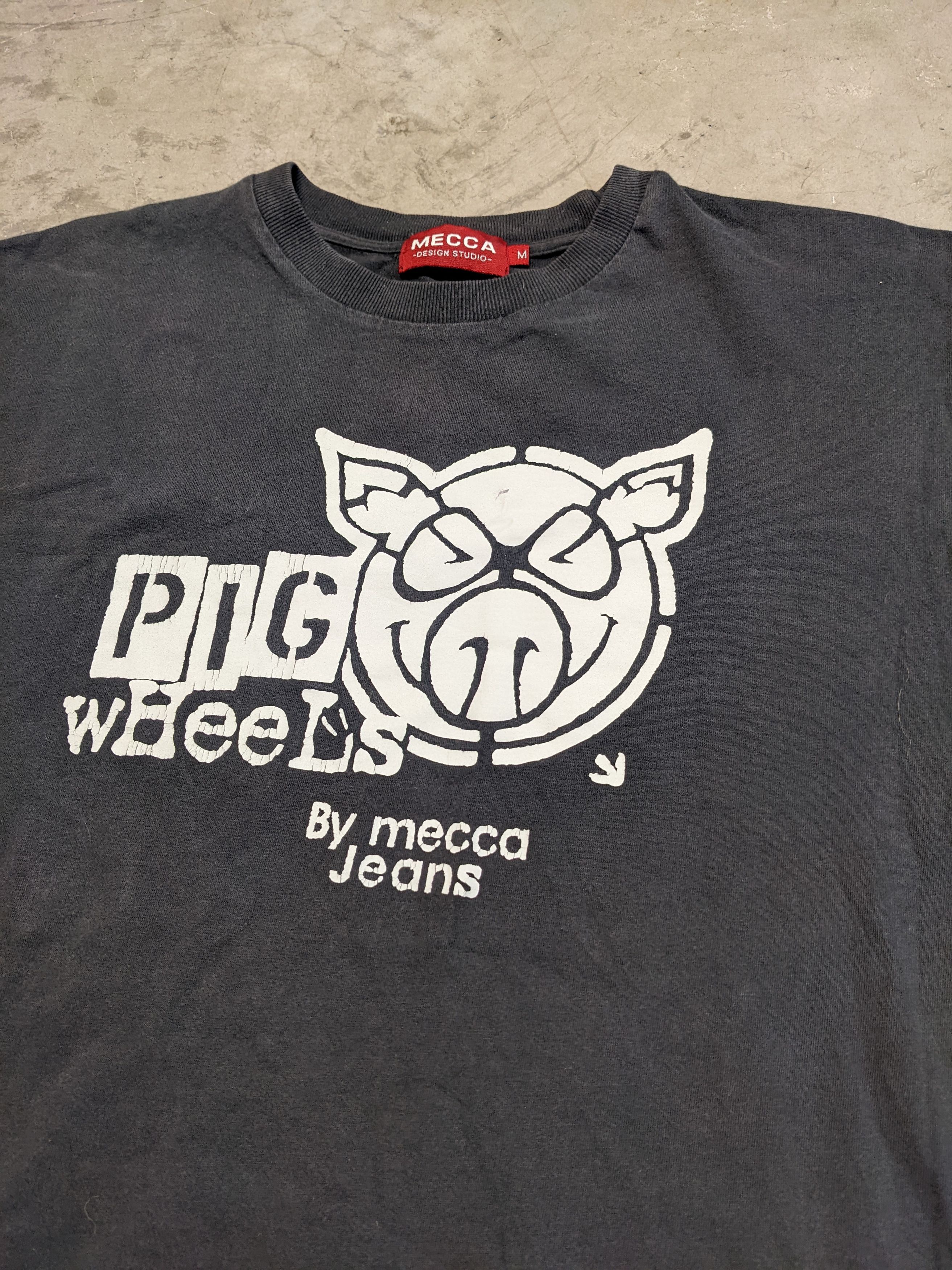 Mecca Pig Wheel Skateboards x Mecca Jeans Vintage Skate Shirt Size US L / EU 52-54 / 3 - 5 Thumbnail