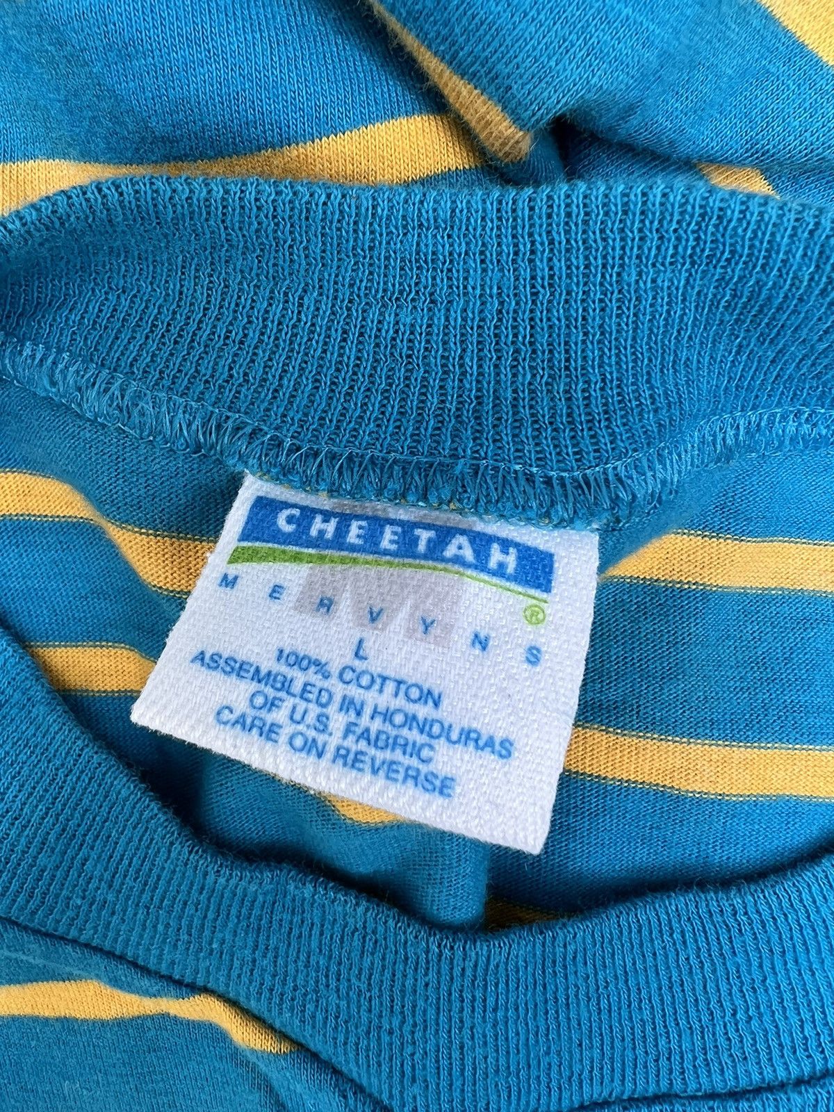 Vintage Vintage 90s Cheetah Mervyns Striped tee Grunge Skate Surf Size US L / EU 52-54 / 3 - 9 Thumbnail