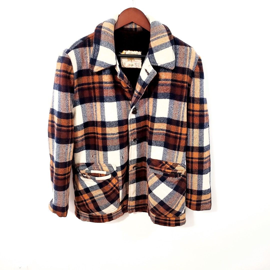 Vintage Weathermate Fluffy Plaid Flannel Sherpa Jacket