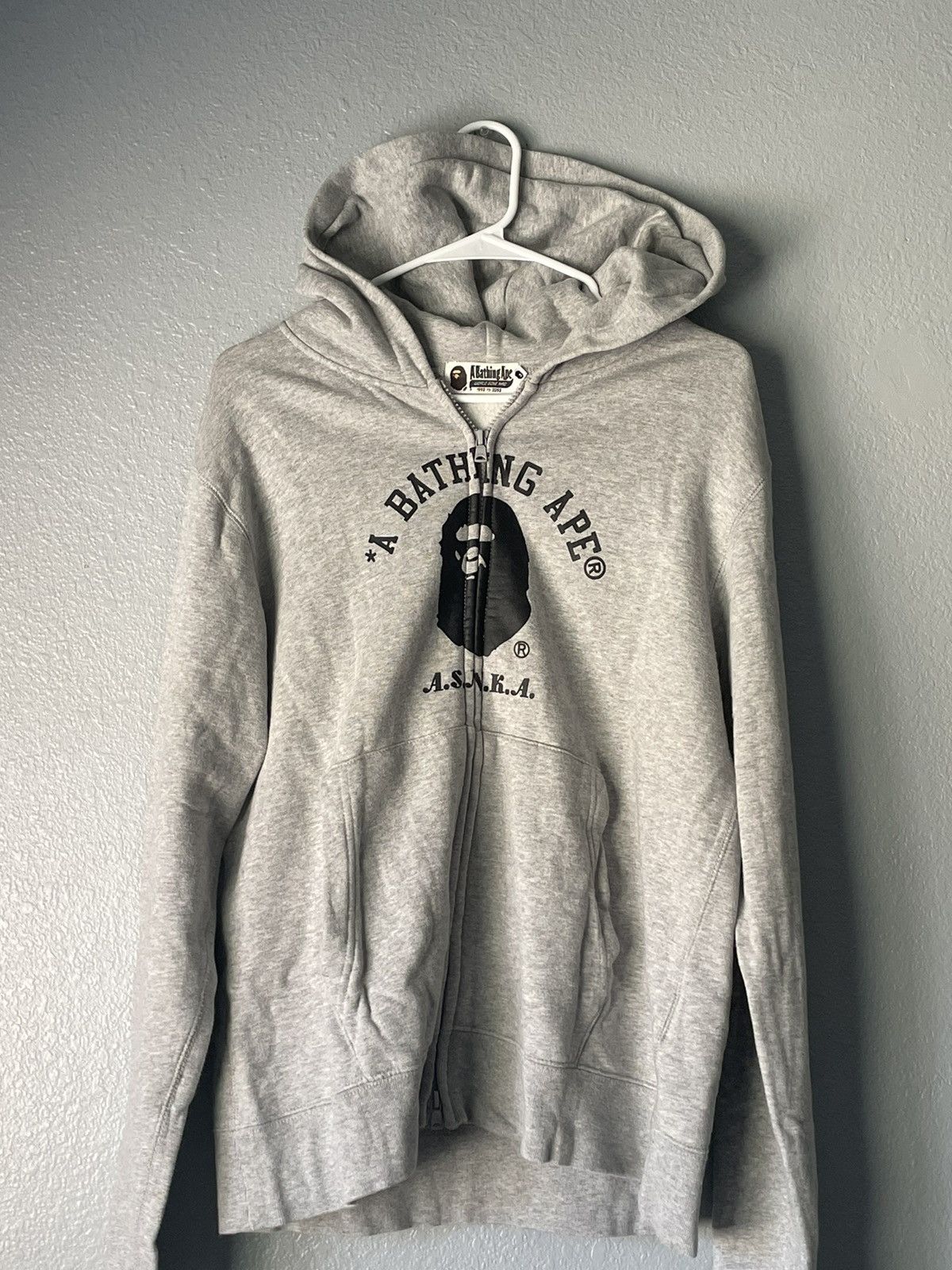 Bape College Gray Hoodie Size L