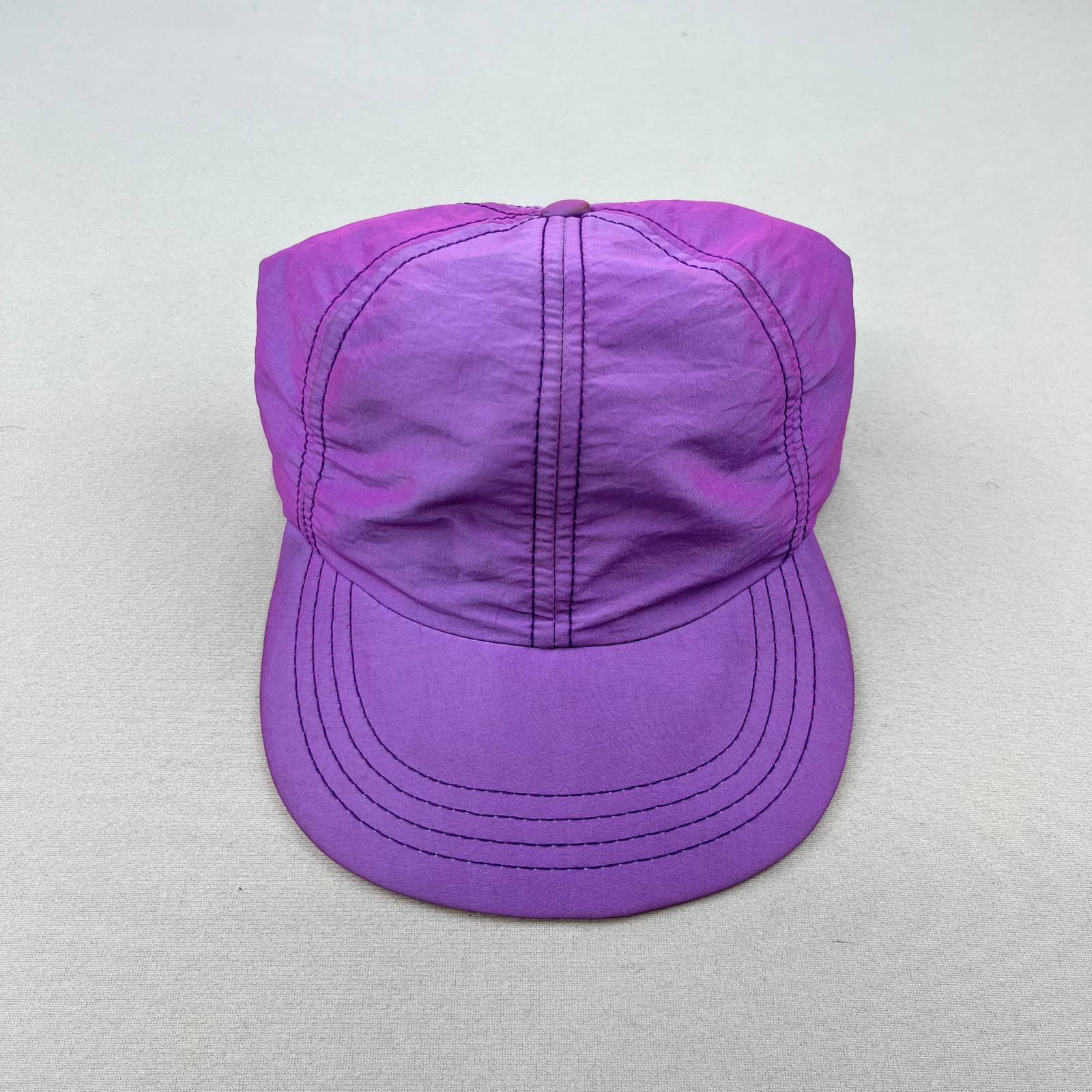 Vintage Vintage Reflective Purple Hat Adult Stretch Disney Blank 80s Size ONE SIZE - 2 Preview