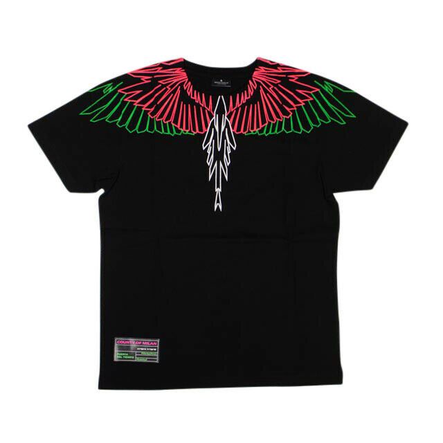 Marcelo Burlon Black Multicolor 'Fluo Geom Wings' T-Shirt Size S | Grailed