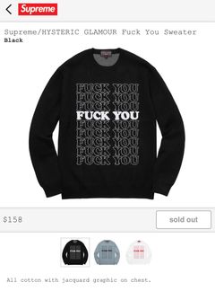 Hysteric Glamour Supreme Fuck You Sweater | Grailed