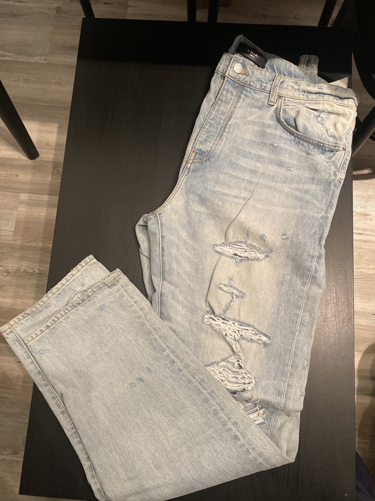 image of Amiri Slouch Destroyed Jeans 36 in Denim, Men's