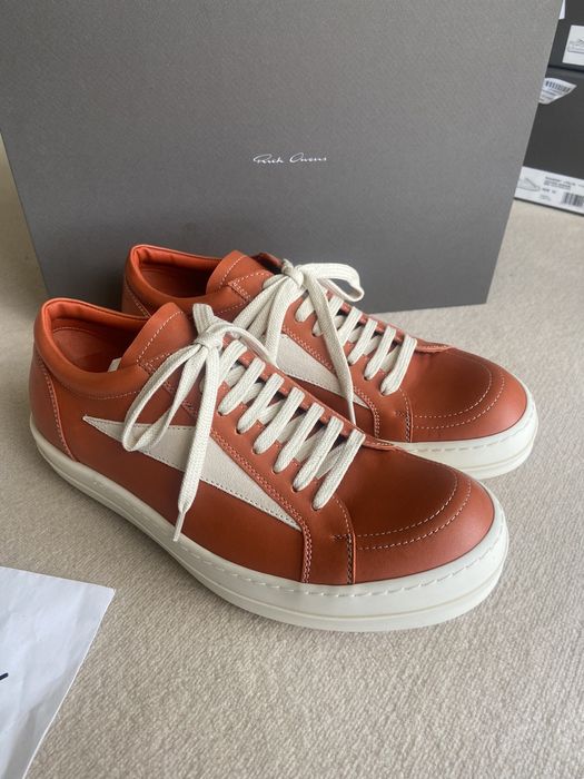 Rick Owens NEW | FW22 STROBE VANS VINTAGE SNEAKS 43 ORANGE