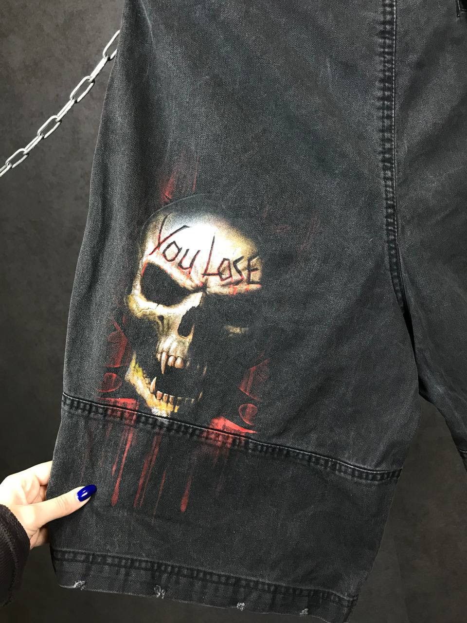 Vintage Skulls vintage rock overprinted cargo shorts Size US 36 / EU 52 - 8 Thumbnail