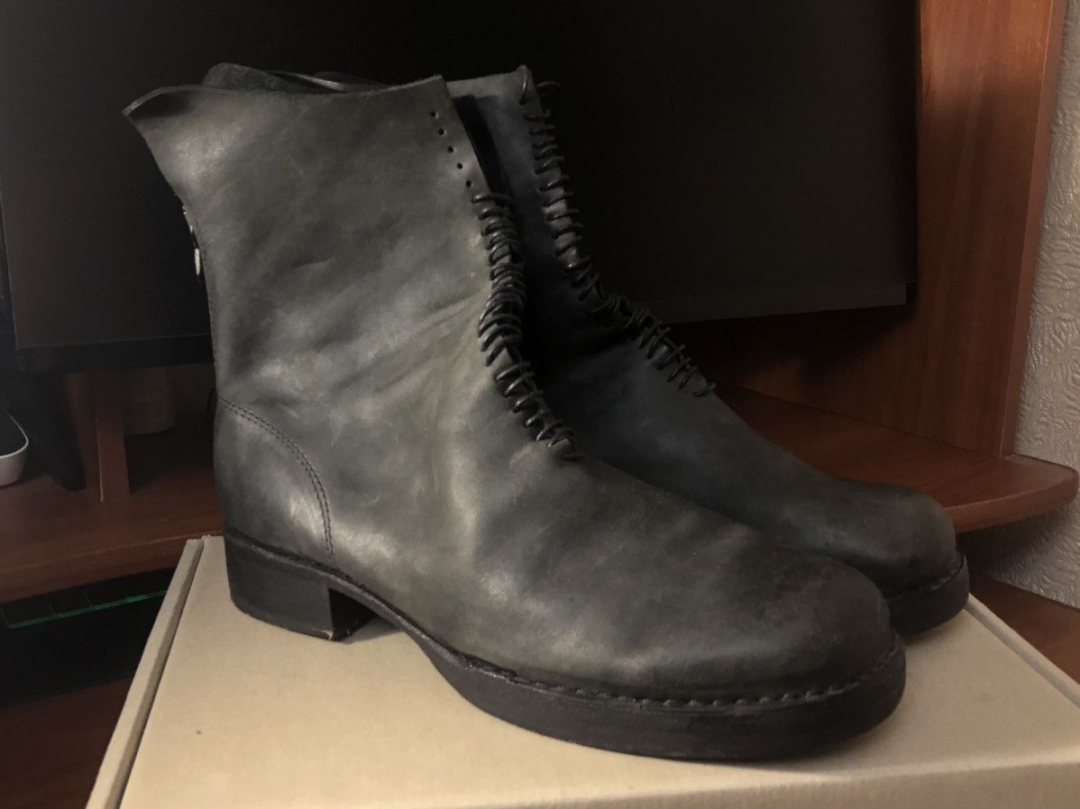 image of Guidi x Incarnation Micro Lacing Wholecut Backzip Combat Boots in Grey, Men's (Size 12)