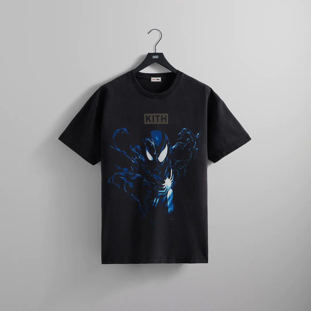 Kith Kith Marvel Spider-Man Black Suit Vintage Tee Black | Grailed