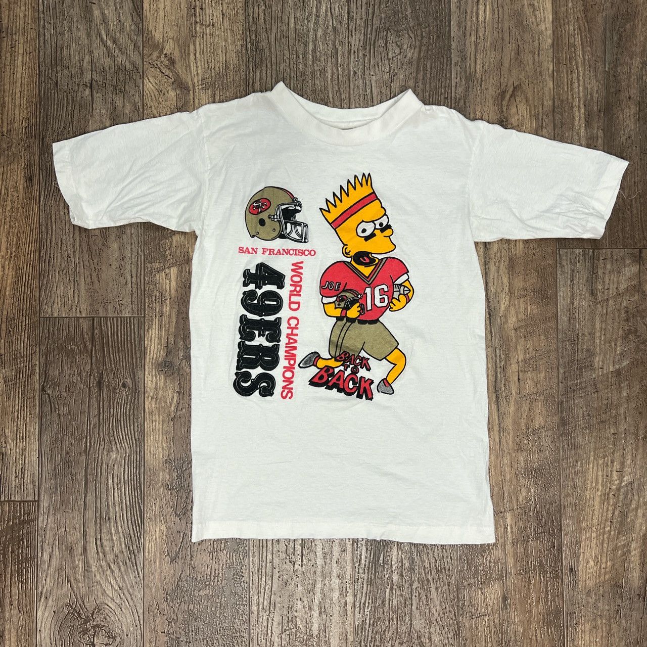 Vintage 80s 90s SF 49ers Bart Simpson Bootleg Crewneck NFL 