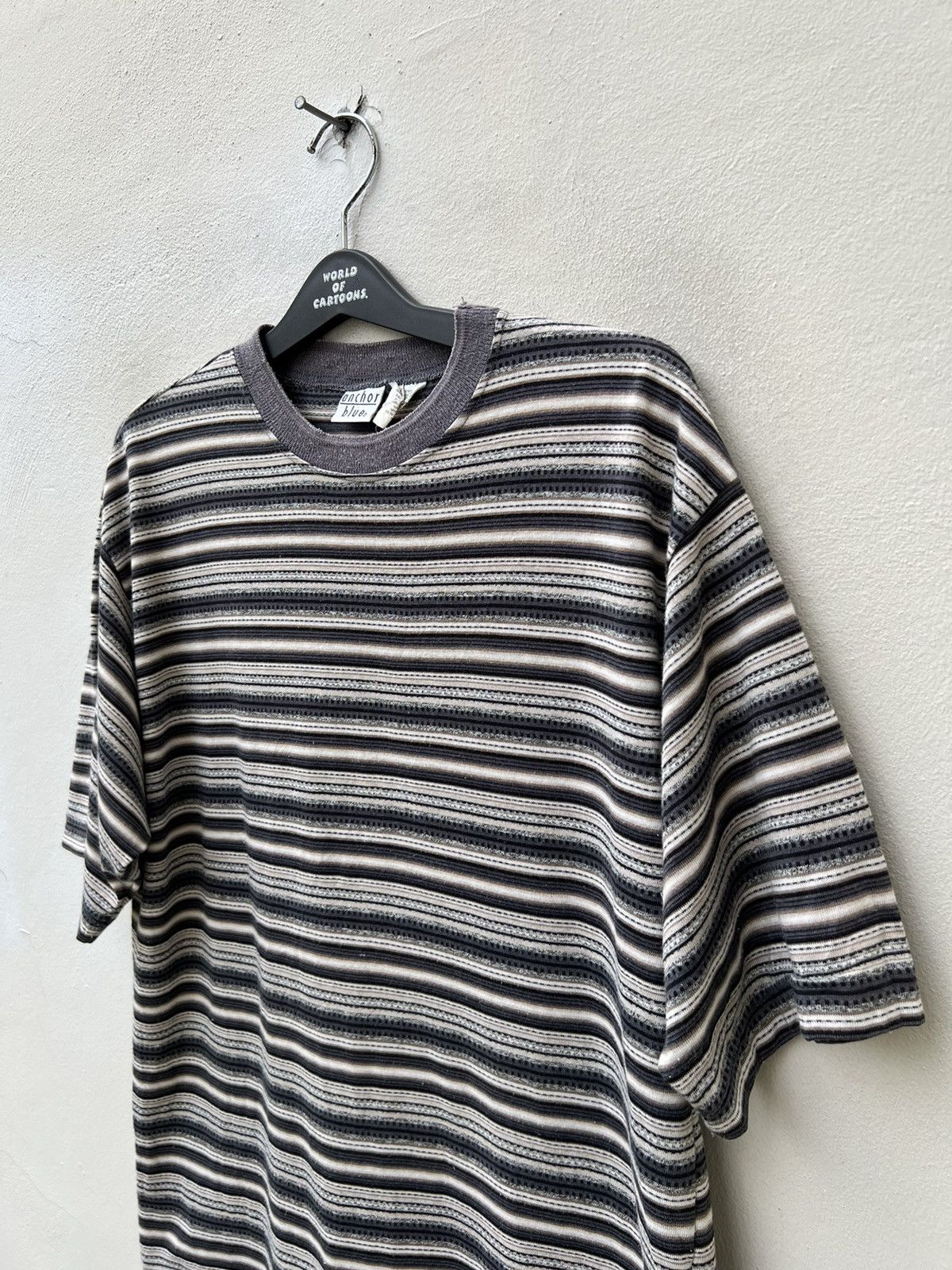 Anchor Blue × Vintage Vintage 90s Anchor Blue Striped Tee Grunge Skate Surfing Size US L / EU 52-54 / 3 - 5 Thumbnail