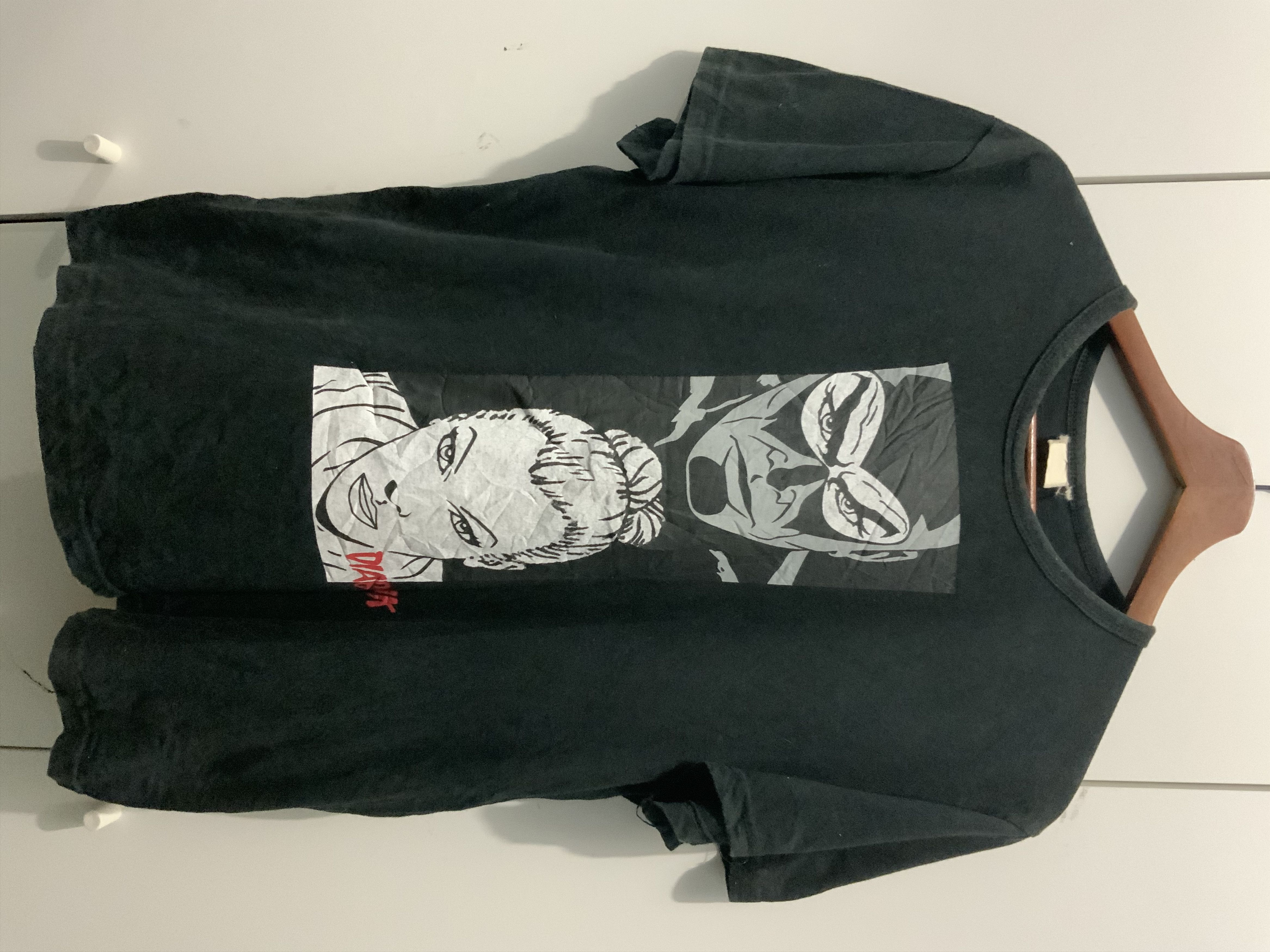 image of Art Diabolik Avant Garde Printed Streetwear Tee in Black, Men's (Size Small)