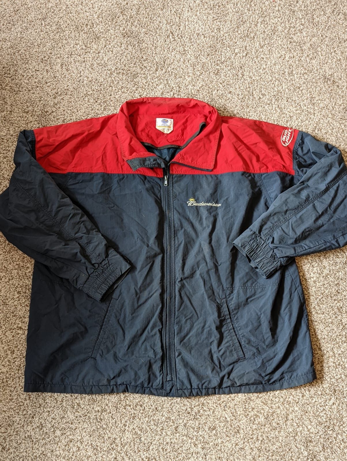 90's VTG Budweiser Bud Light Embroidered Jacket - Size 2XL