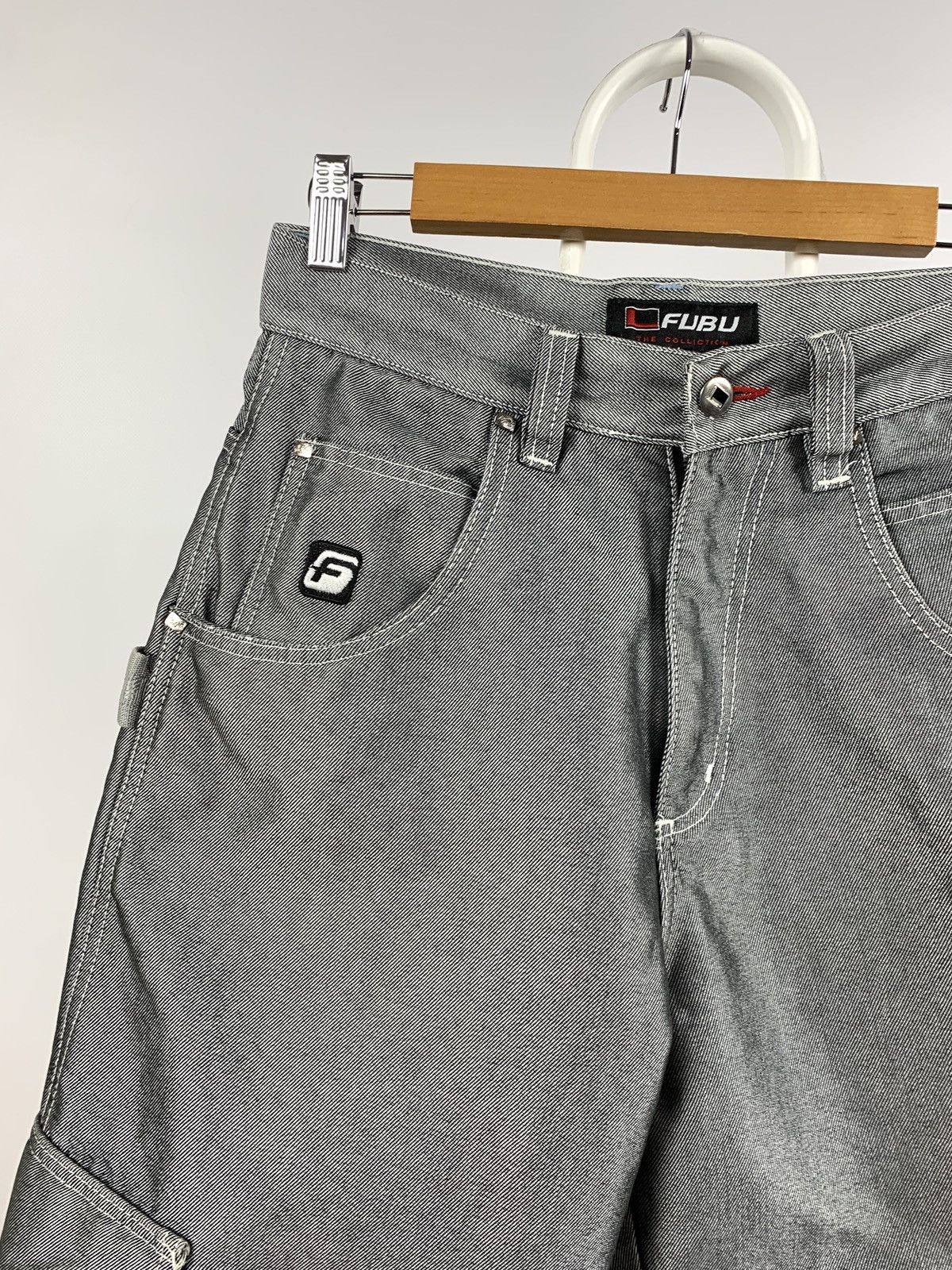 Fubu Vintage Fubu Cargo Grey Shorts Rap Style Size US 28 / EU 44 - 8 Thumbnail