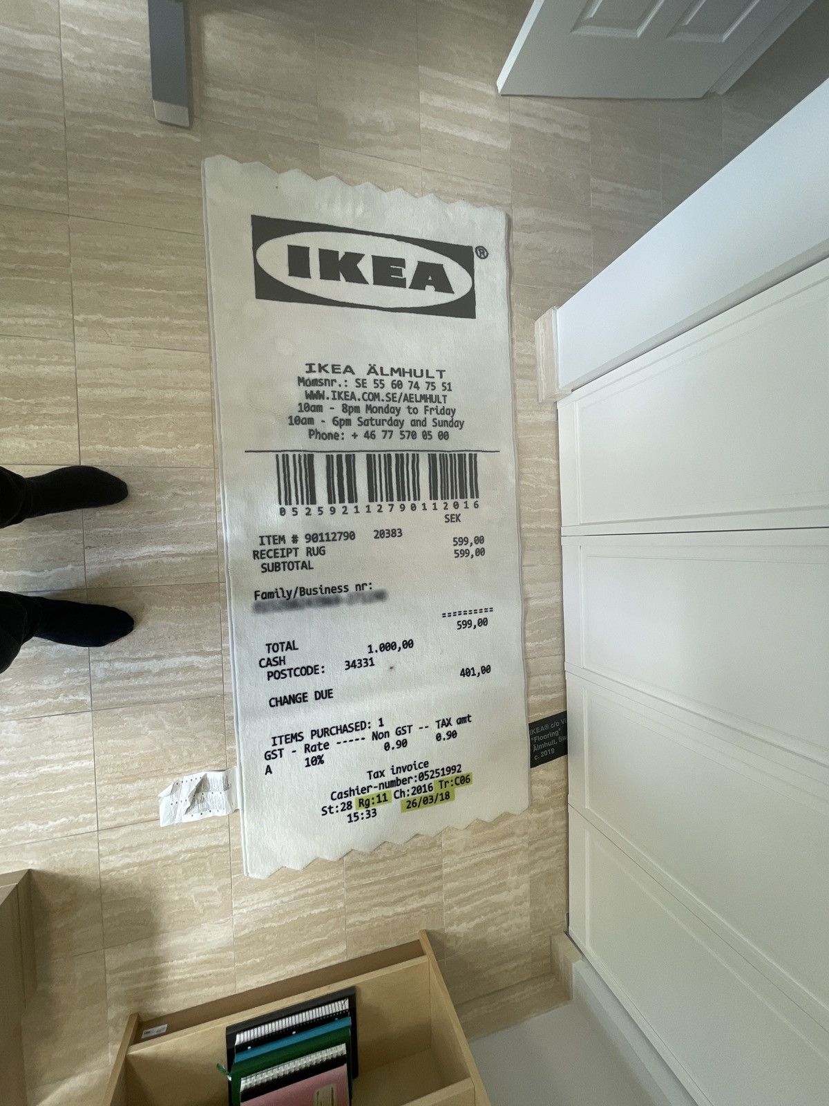 Off white outlet ikea receipt rug