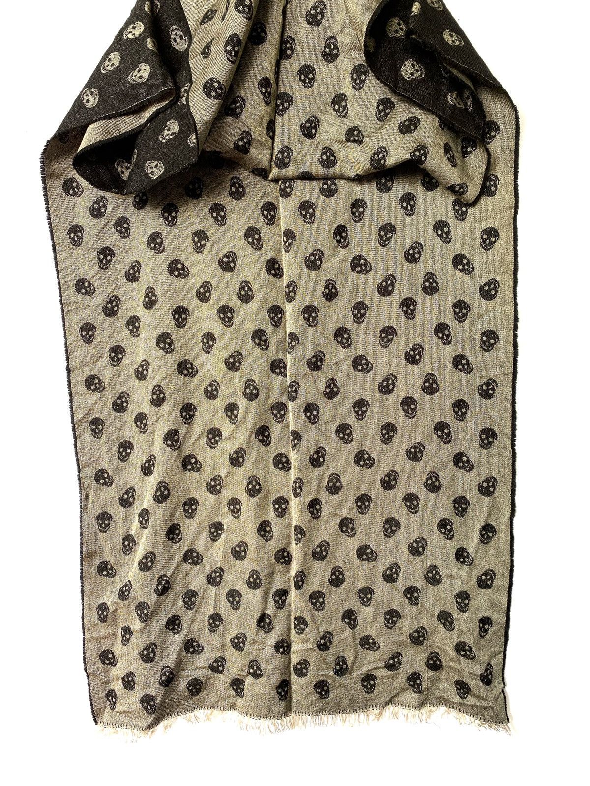 Alexander McQueen Alexander McQueen Black Wool scarf skull fullprint Size ONE SIZE - 4 Thumbnail
