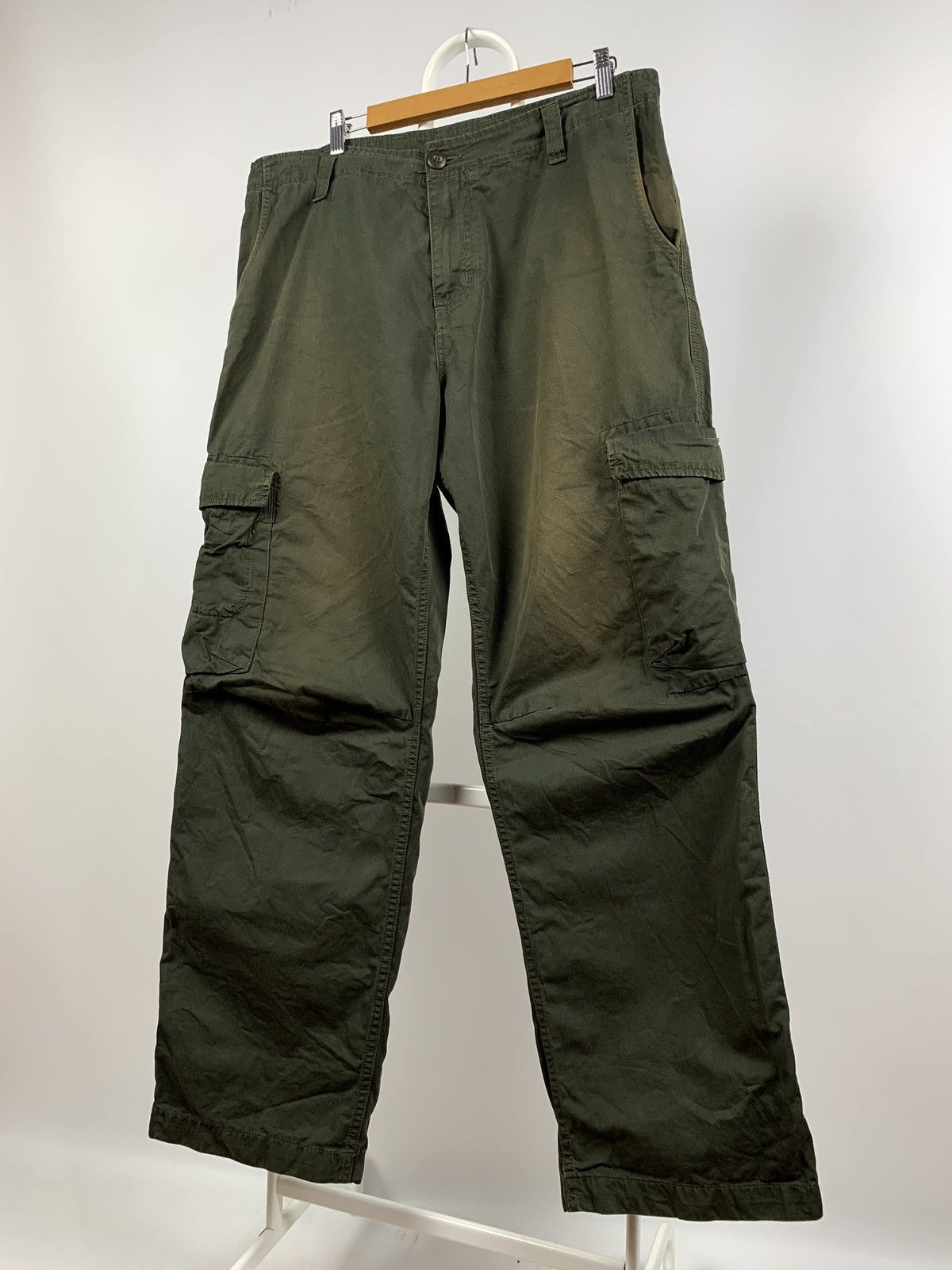 Carhartt Vintage Carhartt Faded Khaki Cargo Thrift Pants Travis Style Size US 36 / EU 52 - 13 Thumbnail