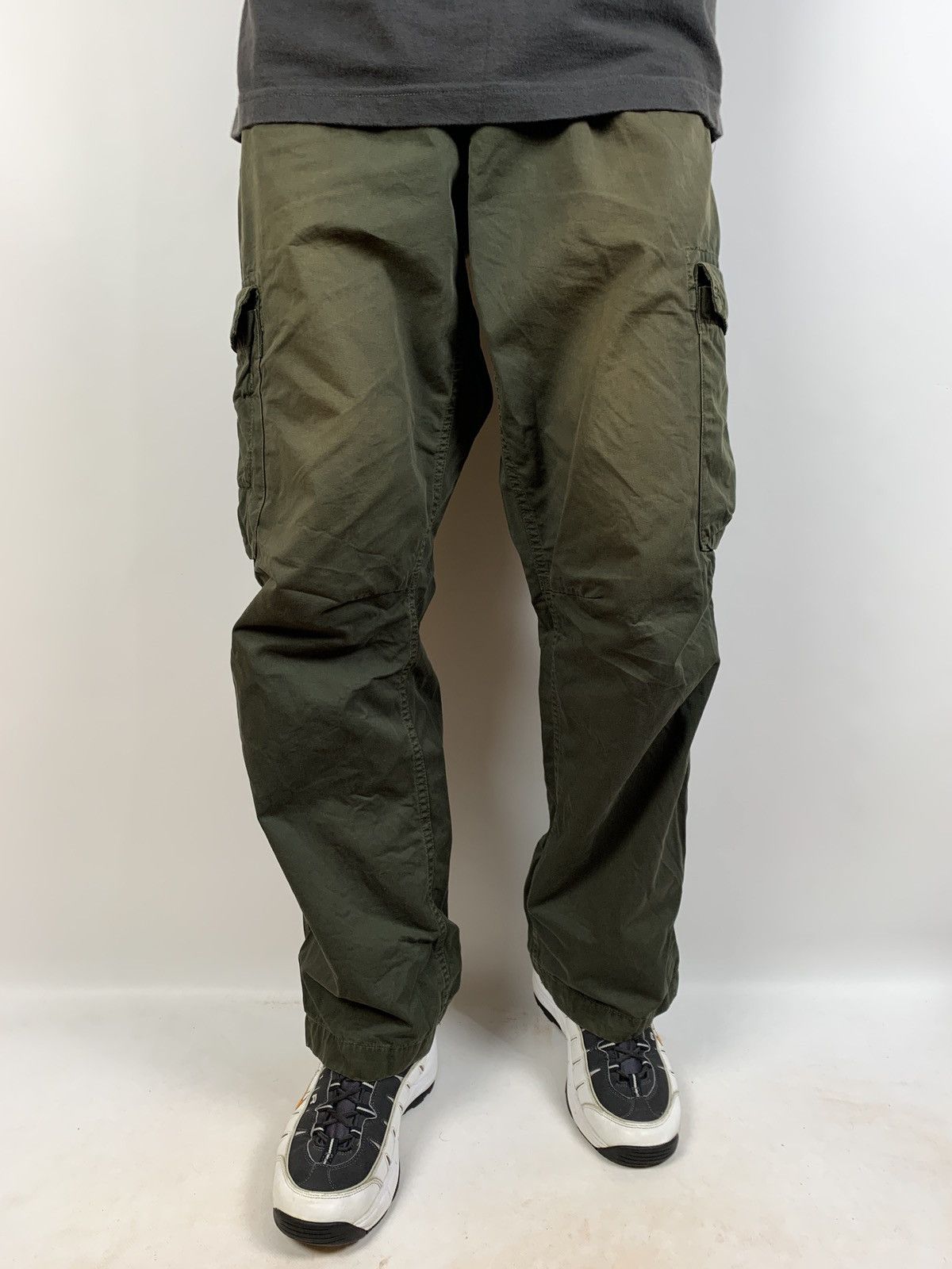 Carhartt Vintage Carhartt Faded Khaki Cargo Thrift Pants Travis Style Size US 36 / EU 52 - 2 Thumbnail