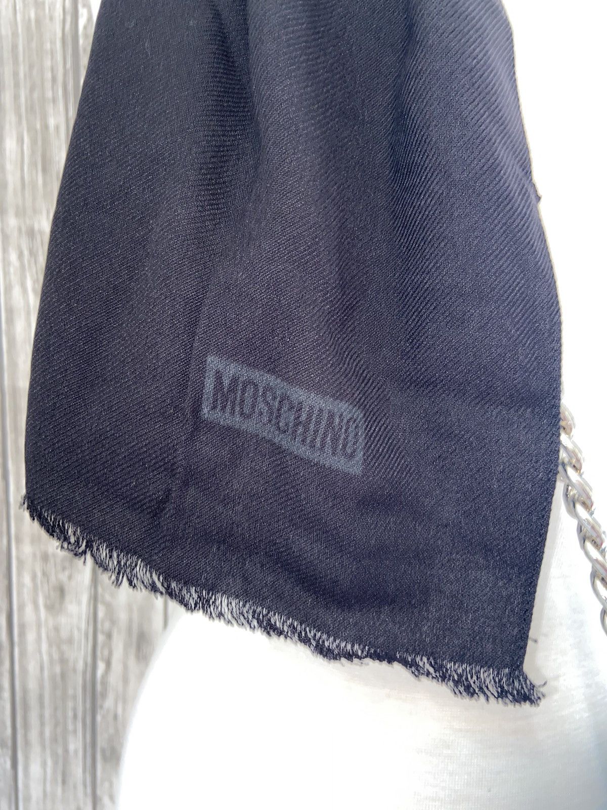 Designer × Moschino NWT MOSCHINO 100% Viscose Black Solid Scarf Size ONE SIZE - 6 Thumbnail