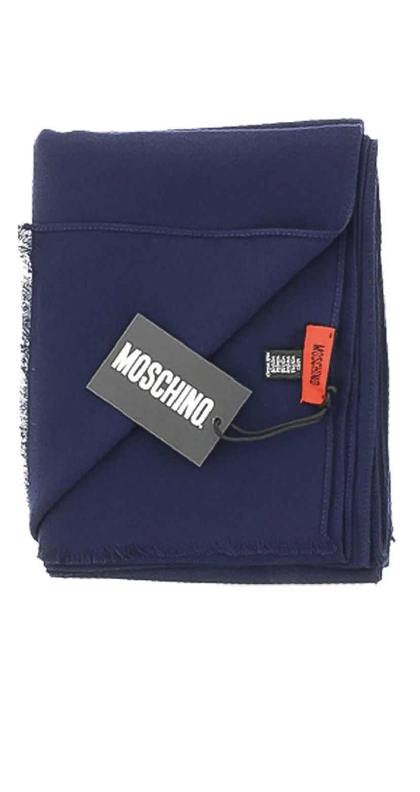 Designer × Moschino NWT MOSCHINO 100% Viscose Black Solid Scarf Size ONE SIZE - 4 Thumbnail