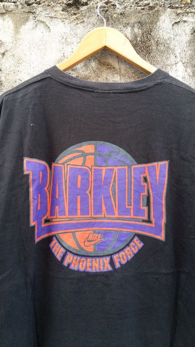 Vintage NIKE Charles Barkley Spell Out Swoosh T Shirt 90s Black