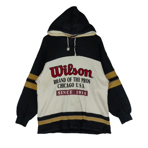 VINTAGE WILSON Embroidery Spellout Chicago Usa Hoodie