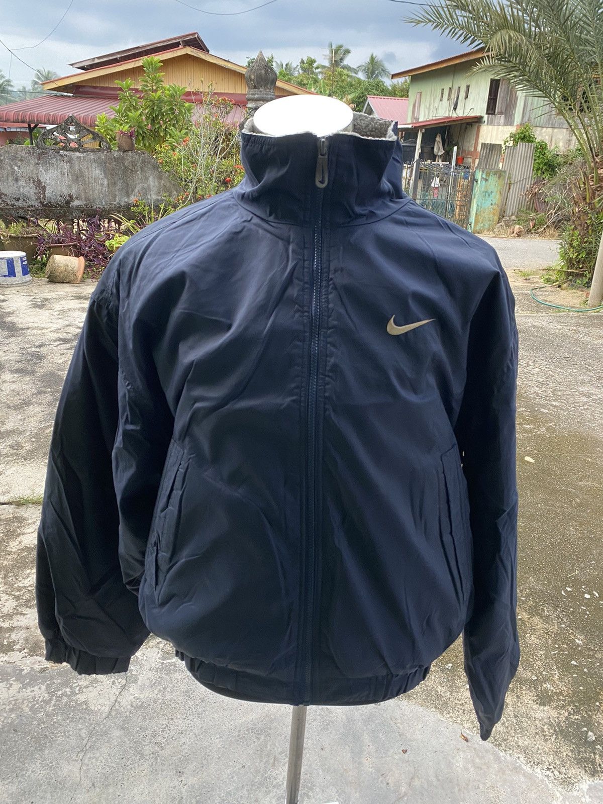 Nike × Vintage Vintage 90s NIKE Sherpa Inside Embroidery Swoosh Jacket Size US XL / EU 56 / 4 - 10 Thumbnail