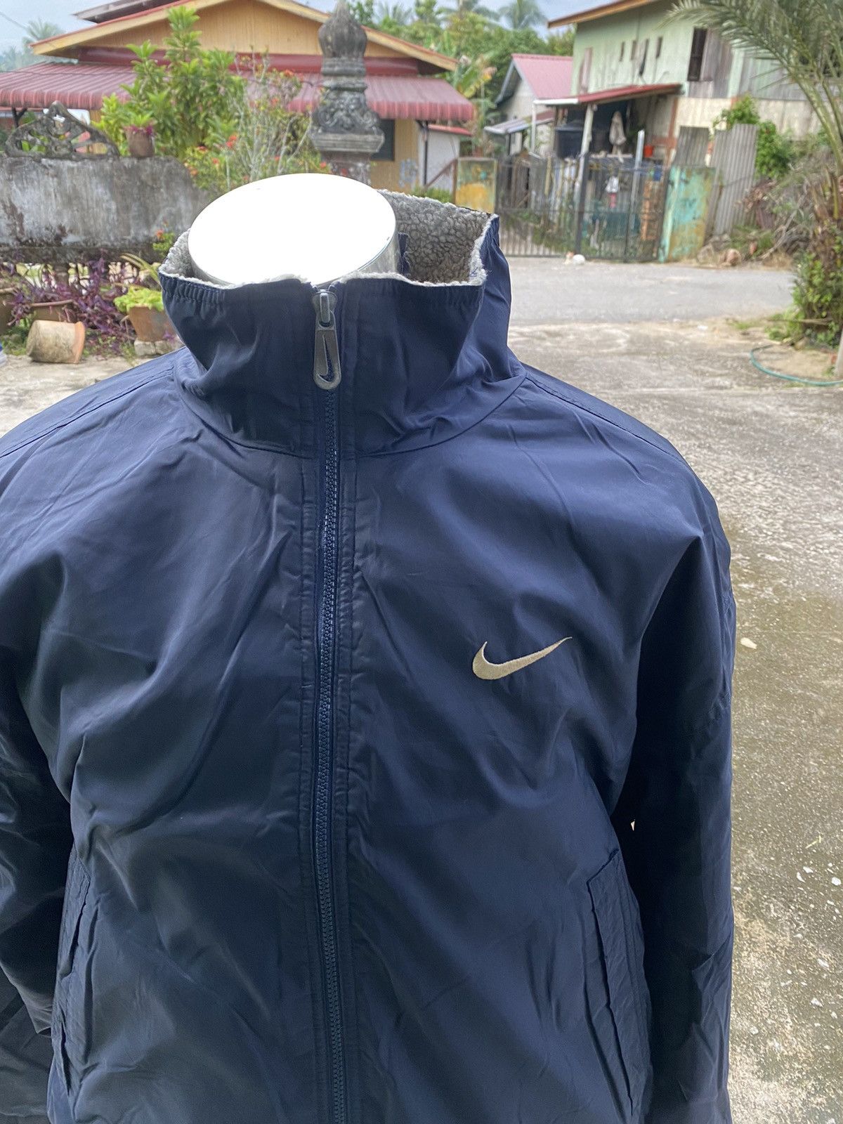 Nike × Vintage Vintage 90s NIKE Sherpa Inside Embroidery Swoosh Jacket Size US XL / EU 56 / 4 - 9 Thumbnail