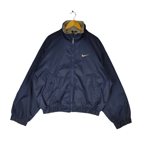 Nike × Vintage Vintage 90s NIKE Sherpa Inside Embroidery Swoosh Jacket Size US XL / EU 56 / 4 - 1 Thumbnail
