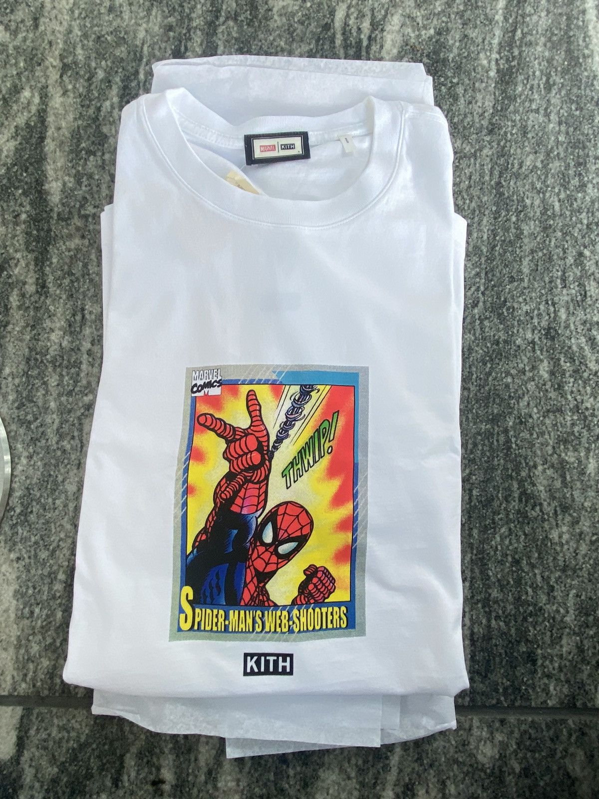 Kith Marvel spiderman web shooter vintage tee Short Sleeve T Kith Marvel spiderman web shooter vintage tee Short Sleeve T