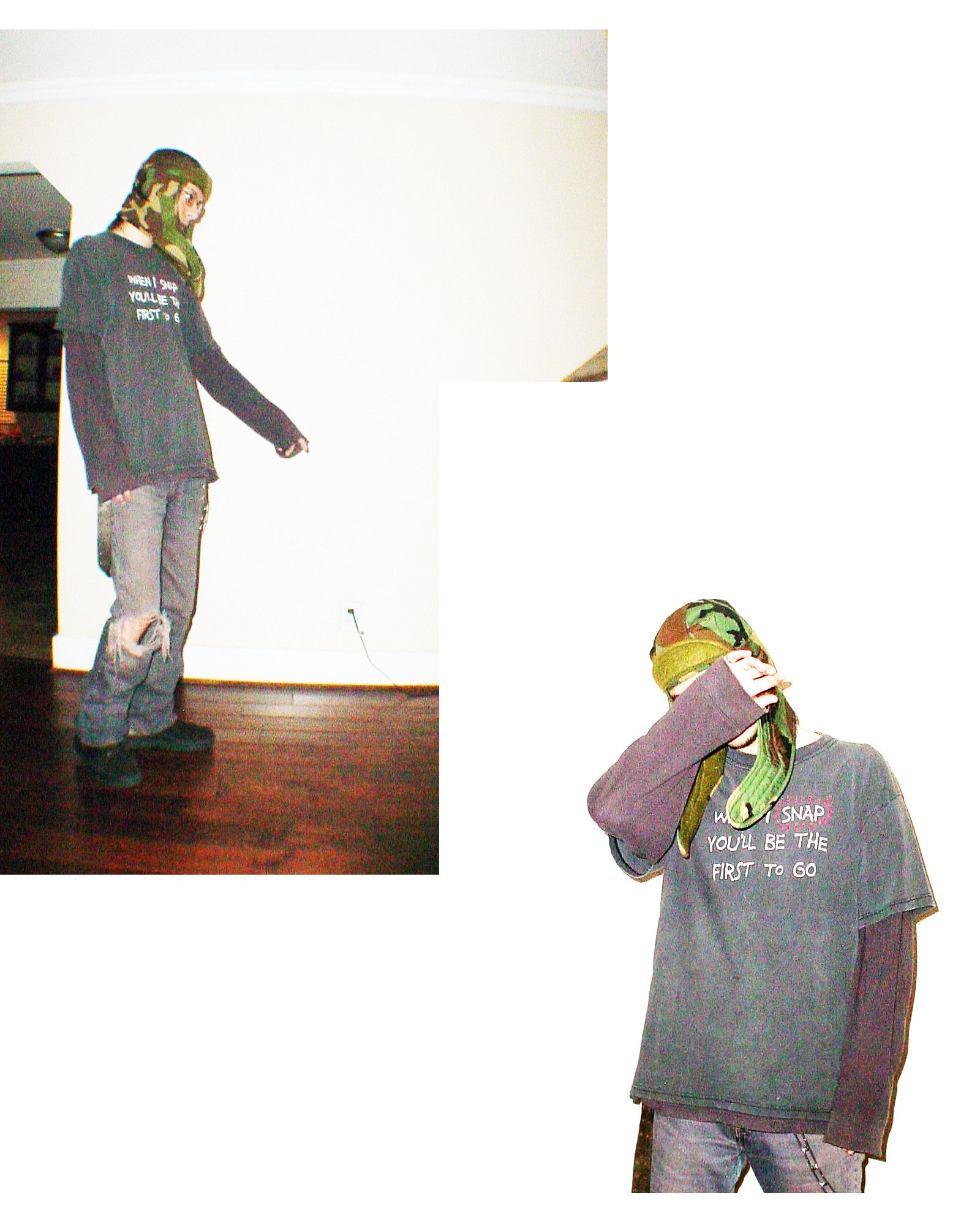 Vintage "When I Snap You'll Be The First To Go" Thrashed T-Shirt Size US L / EU 52-54 / 3 - 5 Thumbnail
