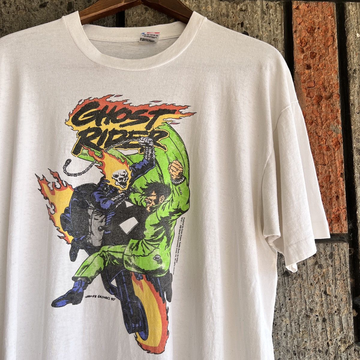 Comics × Marvel Comics × Vintage VTG 1990 Ghost Rider Marvel Tee Shirt ...