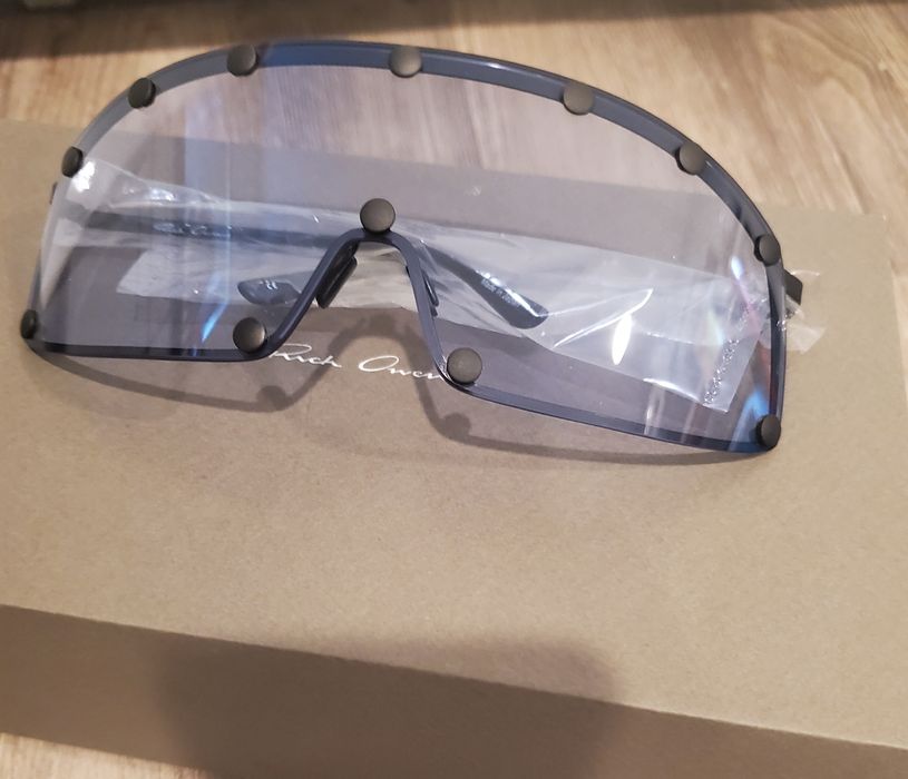 Rick Owens Rick Owens Shielding Sunglasses Black Blue | Grailed
