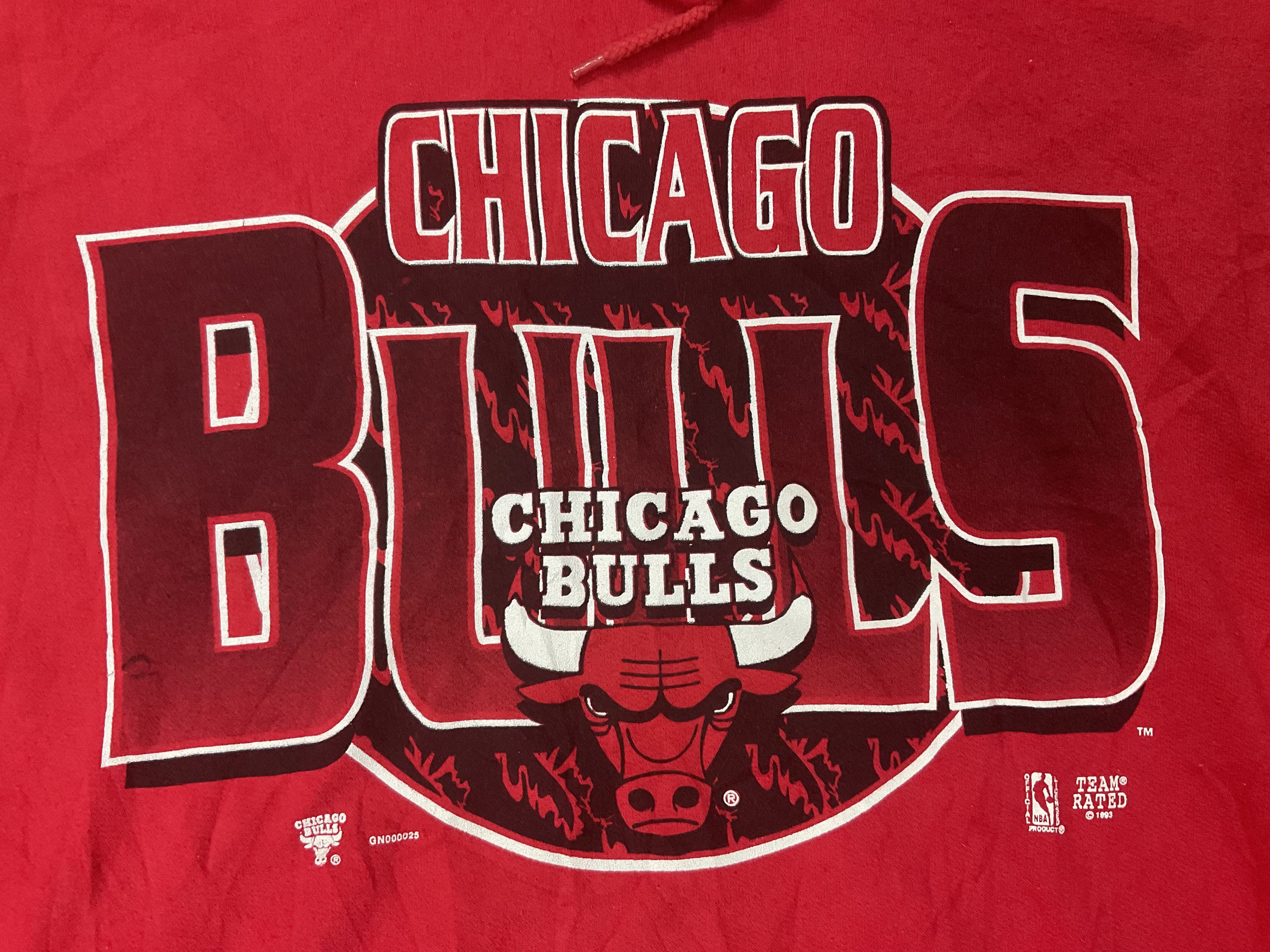NBA Vintage 1993 NBA Chicago Bulls Pullover Hoodie Pouch Pocket Size US L / EU 52-54 / 3 - 3 Thumbnail