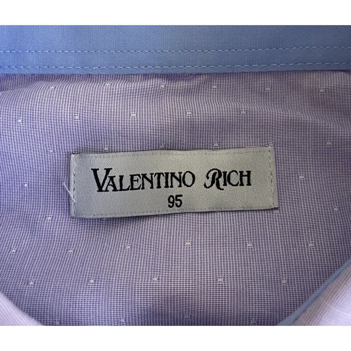 Valentino Valentino Rich Mens Button Up Shirt Mens Small Purple Dot ...